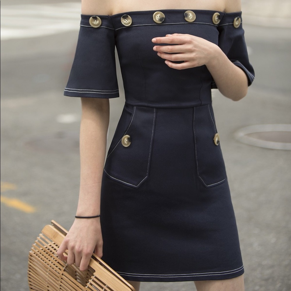 Pixie Market Off Shoulder Denim